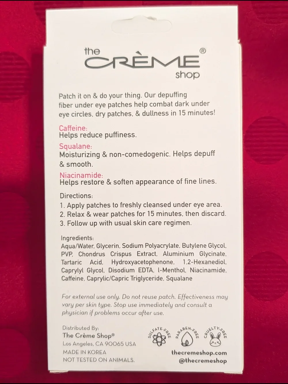 The Crème Shop Brightening Mult-Eye Task Under Eye Patches - Box Of 3 Pairs